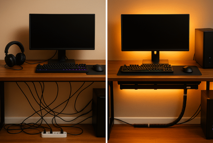 Gamer desk environment